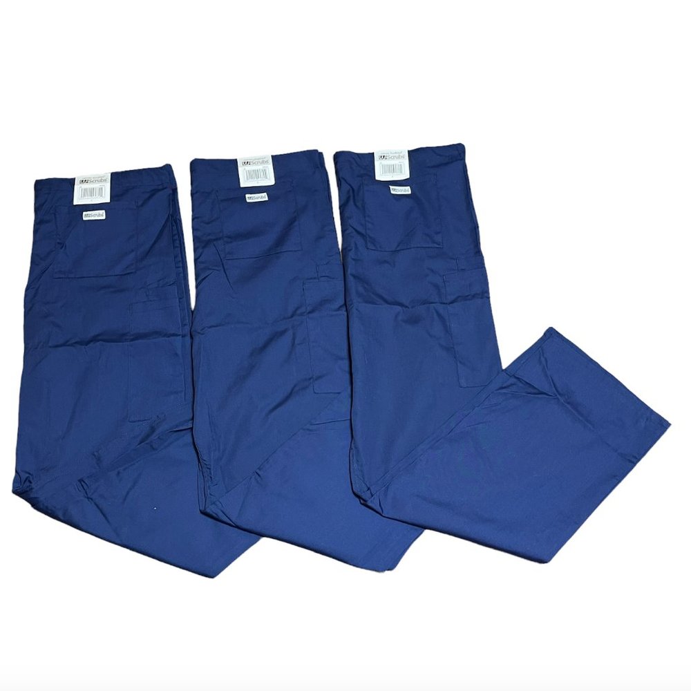 New UA Scrubs Pants Size Small Navy Blue Drawstring Uniform Advantage Lot of 3